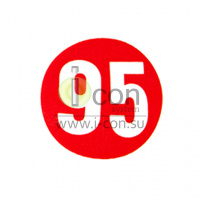 Наклейка на значок 95 (красный)